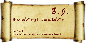 Bozsányi Jonatán névjegykártya